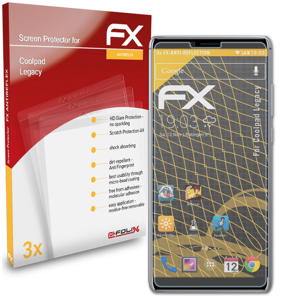 atFoliX FX-Antireflex Displayschutzfolie für Coolpad Legacy
