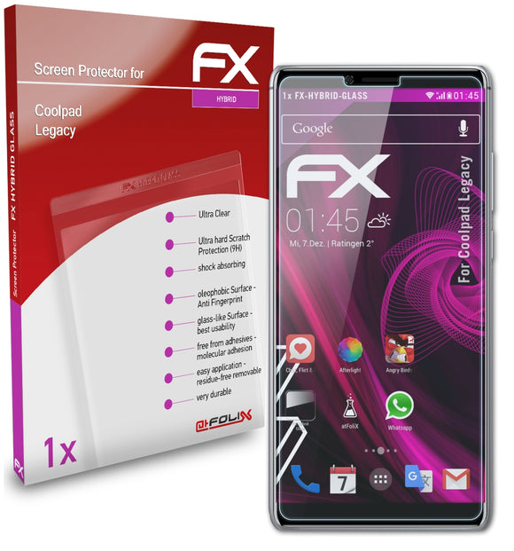 atFoliX FX-Hybrid-Glass Panzerglasfolie für Coolpad Legacy