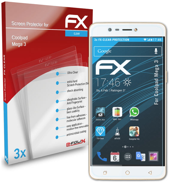 atFoliX FX-Clear Schutzfolie für Coolpad Mega 3