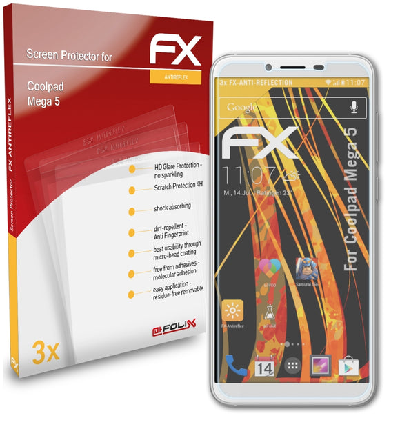 atFoliX FX-Antireflex Displayschutzfolie für Coolpad Mega 5