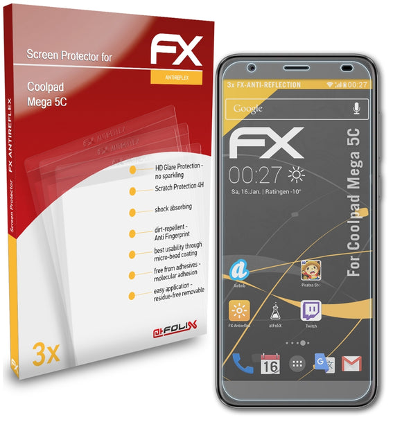 atFoliX FX-Antireflex Displayschutzfolie für Coolpad Mega 5C