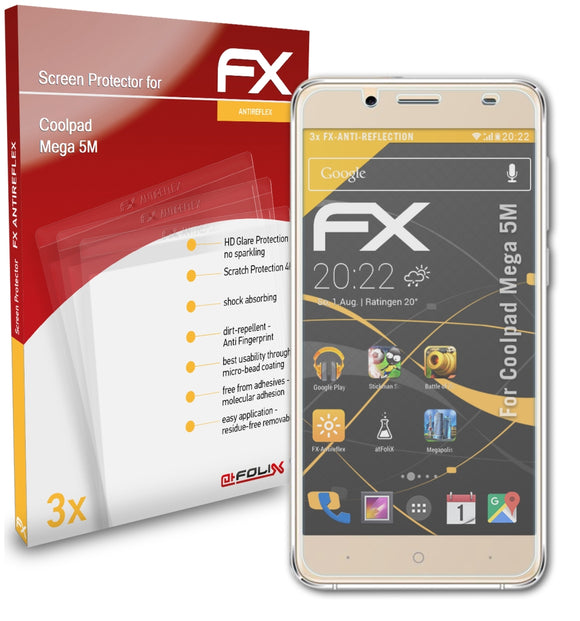 atFoliX FX-Antireflex Displayschutzfolie für Coolpad Mega 5M