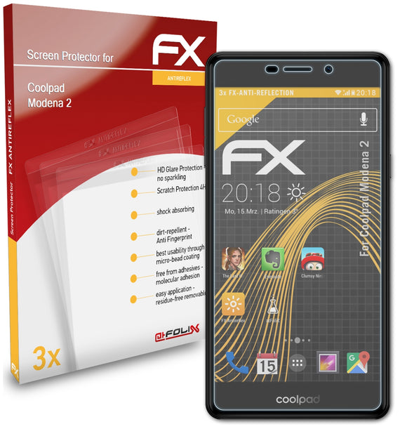 atFoliX FX-Antireflex Displayschutzfolie für Coolpad Modena 2