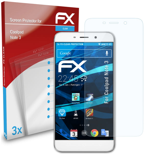 atFoliX FX-Clear Schutzfolie für Coolpad Note 3