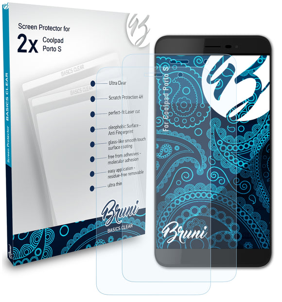 Bruni Basics-Clear Displayschutzfolie für Coolpad Porto S