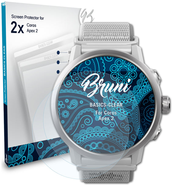 Bruni Basics-Clear Displayschutzfolie für Coros Apex 2