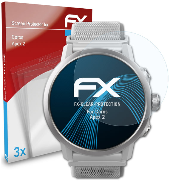 atFoliX FX-Clear Schutzfolie für Coros Apex 2