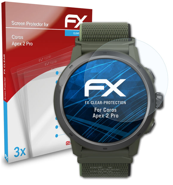 atFoliX FX-Clear Schutzfolie für Coros Apex 2 Pro