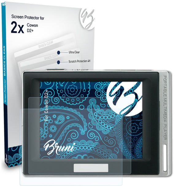 Bruni Basics-Clear Displayschutzfolie für Cowon D2+