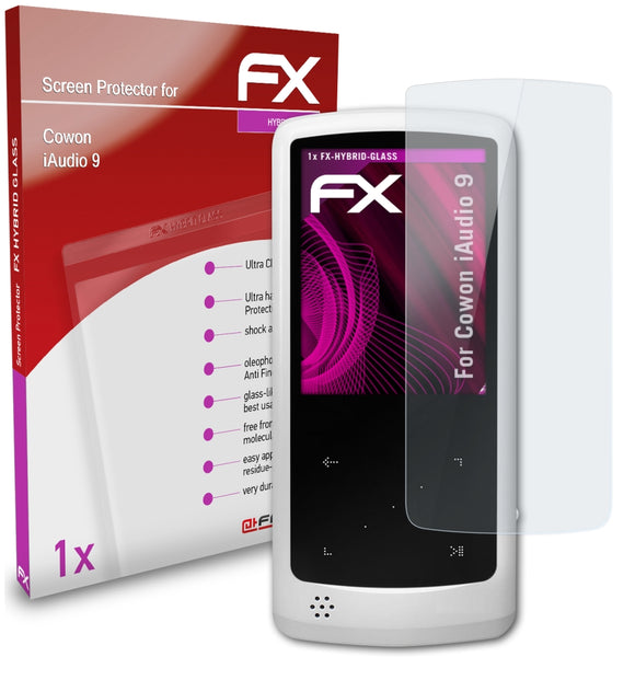 atFoliX FX-Hybrid-Glass Panzerglasfolie für Cowon iAudio 9