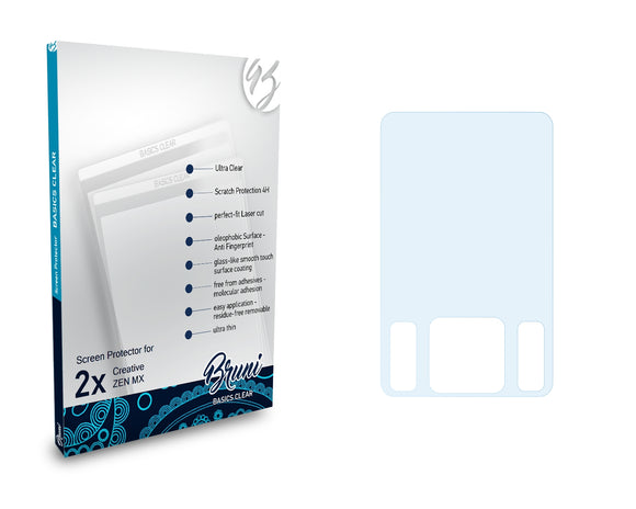 Bruni Basics-Clear Displayschutzfolie für Creative ZEN MX