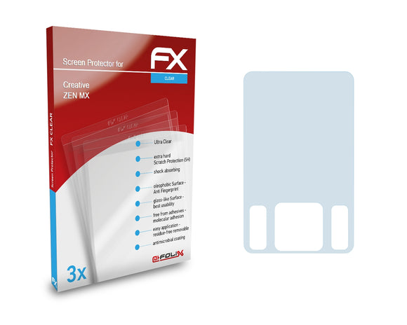 atFoliX FX-Clear Schutzfolie für Creative ZEN MX