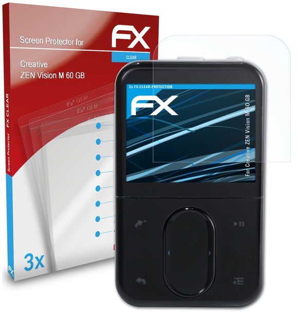 atFoliX FX-Clear Schutzfolie für Creative ZEN Vision M 60 GB