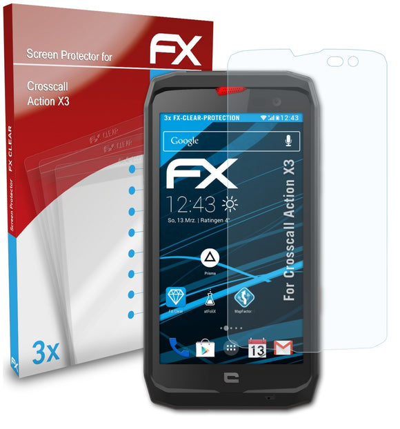 atFoliX FX-Clear Schutzfolie für Crosscall Action X3