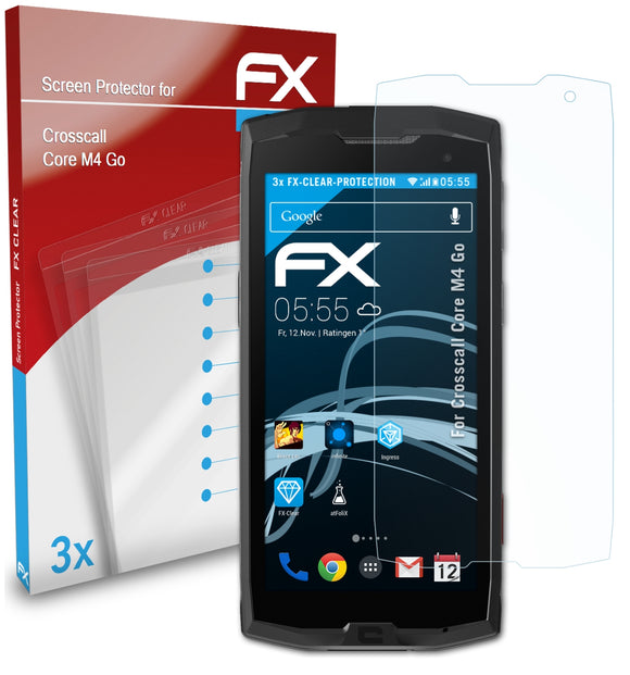 atFoliX FX-Clear Schutzfolie für Crosscall Core M4 Go