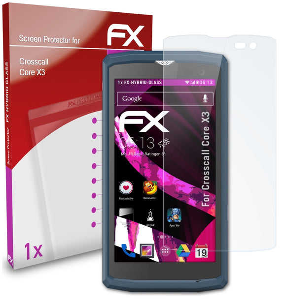 atFoliX FX-Hybrid-Glass Panzerglasfolie für Crosscall Core X3