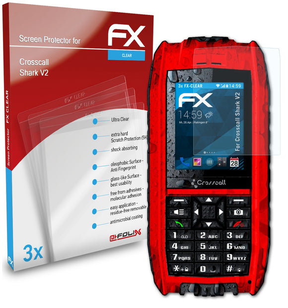 atFoliX FX-Clear Schutzfolie für Crosscall Shark V2