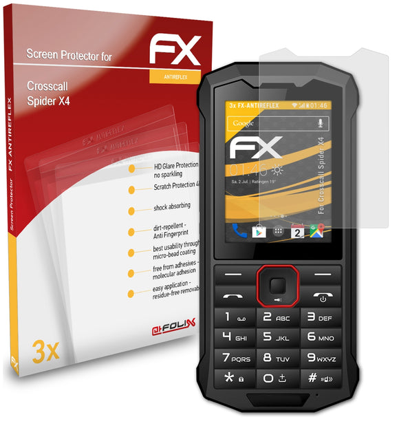 atFoliX FX-Antireflex Displayschutzfolie für Crosscall Spider X4