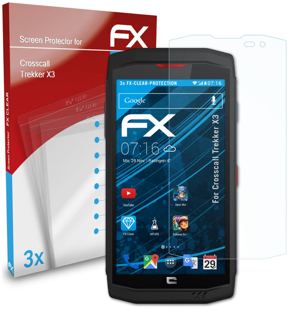 atFoliX FX-Clear Schutzfolie für Crosscall Trekker X3