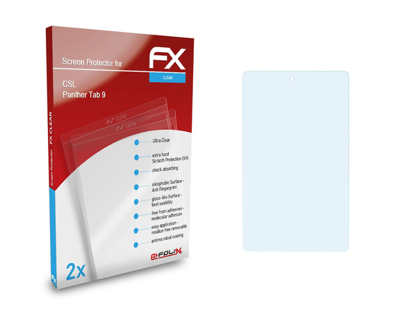 atFoliX FX-Clear Schutzfolie für CSL Panther Tab 9