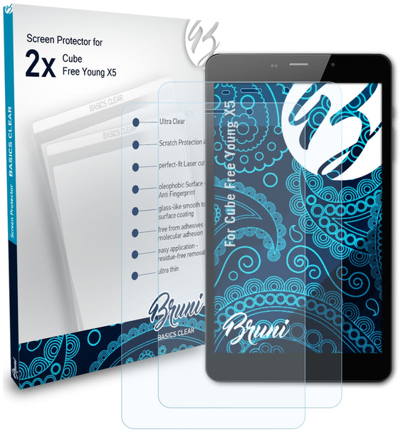 Bruni Basics-Clear Displayschutzfolie für Cube Free Young X5