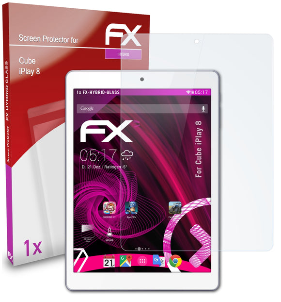 atFoliX FX-Hybrid-Glass Panzerglasfolie für Cube iPlay 8