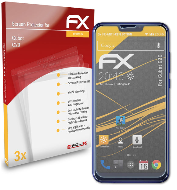 atFoliX FX-Antireflex Displayschutzfolie für Cubot C20