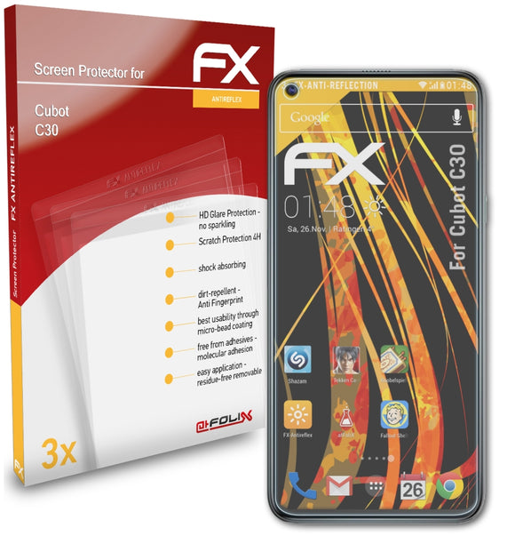 atFoliX FX-Antireflex Displayschutzfolie für Cubot C30