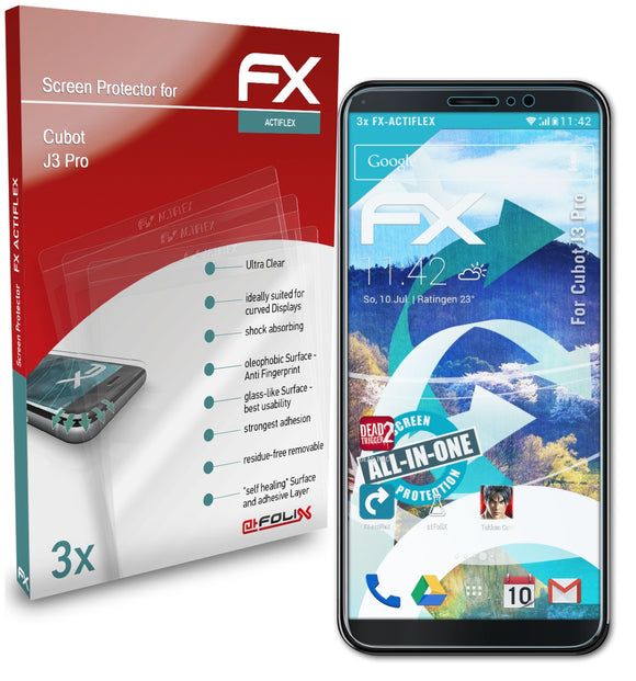 atFoliX FX-ActiFleX Displayschutzfolie für Cubot J3 Pro