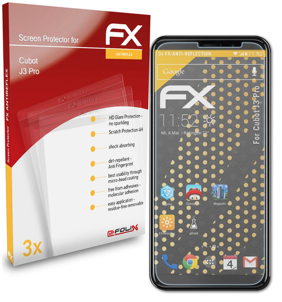 atFoliX FX-Antireflex Displayschutzfolie für Cubot J3 Pro