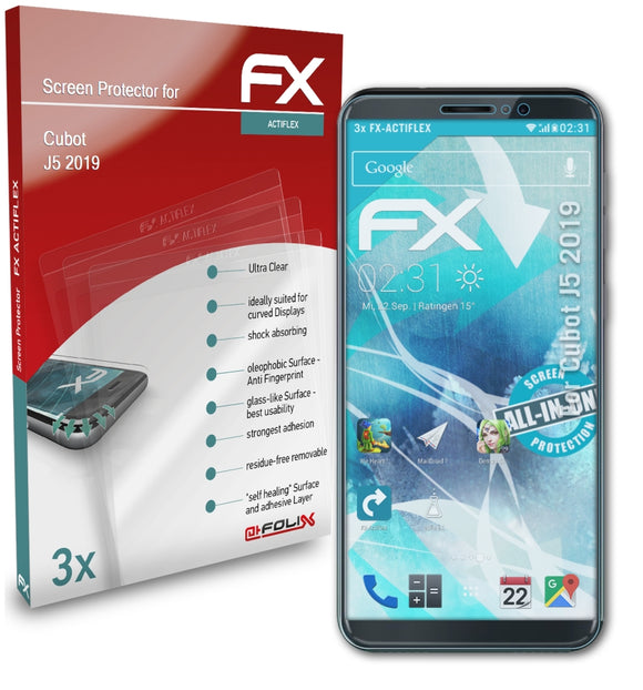 atFoliX FX-ActiFleX Displayschutzfolie für Cubot J5 (2019)
