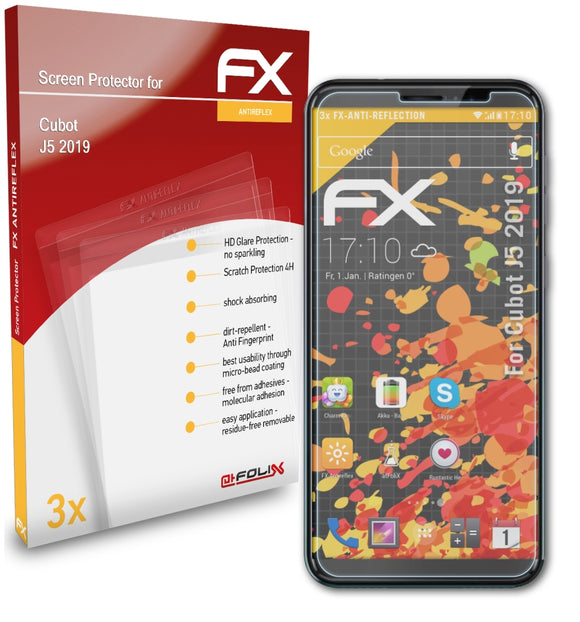 atFoliX FX-Antireflex Displayschutzfolie für Cubot J5 (2019)