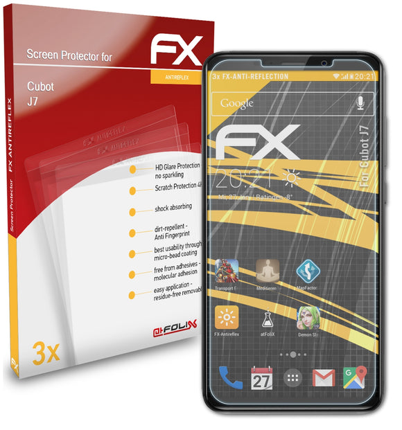 atFoliX FX-Antireflex Displayschutzfolie für Cubot J7