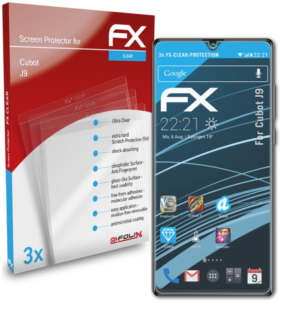 atFoliX FX-Clear Schutzfolie für Cubot J9