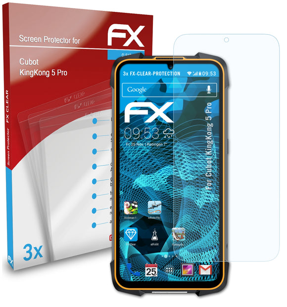 atFoliX FX-Clear Schutzfolie für Cubot KingKong 5 Pro