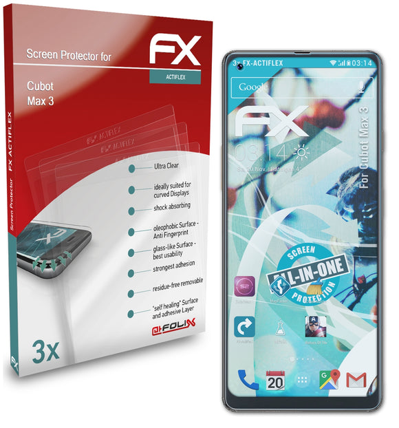 atFoliX FX-ActiFleX Displayschutzfolie für Cubot Max 3