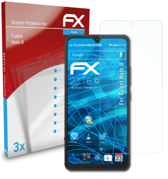 atFoliX FX-Clear Schutzfolie für Cubot Note 8