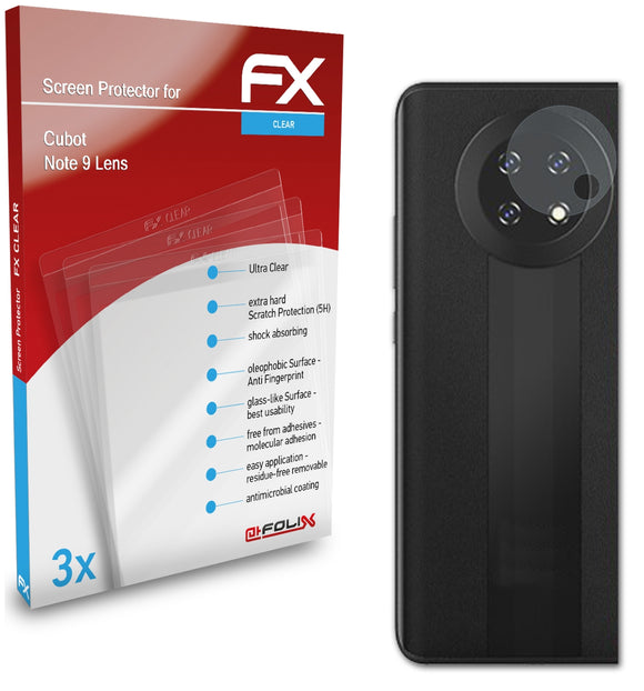atFoliX FX-Clear Schutzfolie für Cubot Note 9 (Lens)