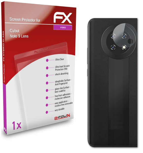 atFoliX FX-Hybrid-Glass Panzerglasfolie für Cubot Note 9 (Lens)