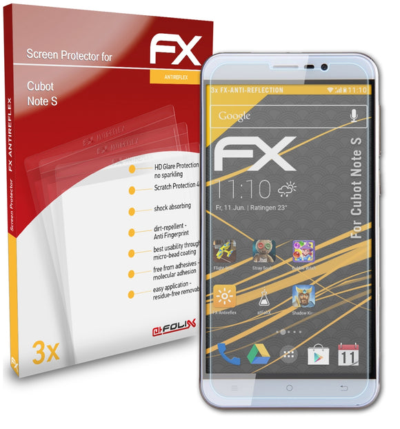 atFoliX FX-Antireflex Displayschutzfolie für Cubot Note S