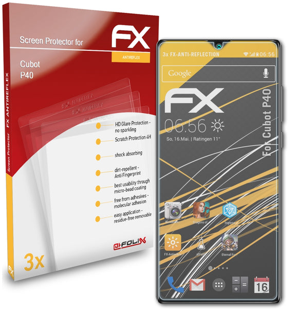 atFoliX FX-Antireflex Displayschutzfolie für Cubot P40