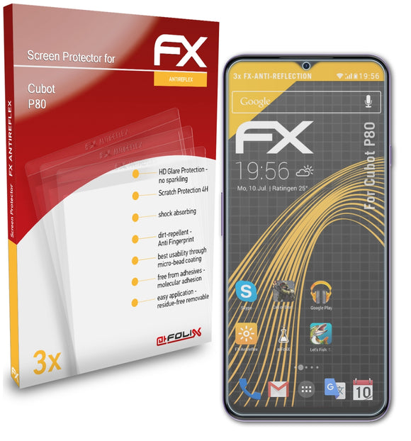 atFoliX FX-Antireflex Displayschutzfolie für Cubot P80