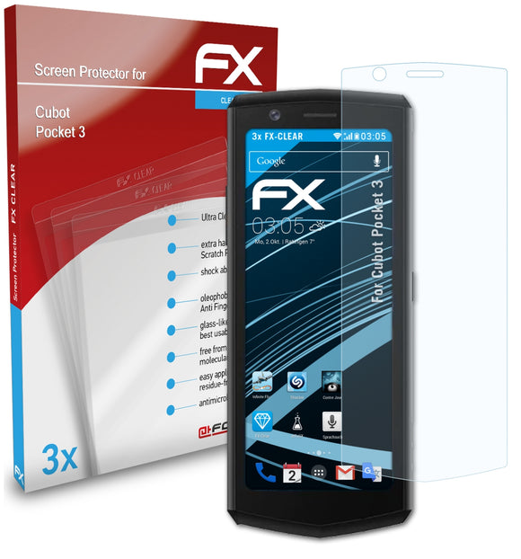 atFoliX FX-Clear Schutzfolie für Cubot Pocket 3