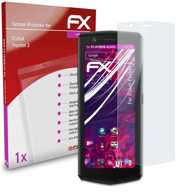 atFoliX FX-Hybrid-Glass Panzerglasfolie für Cubot Pocket 3