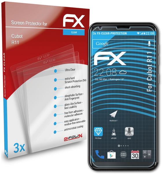 atFoliX FX-Clear Schutzfolie für Cubot R11