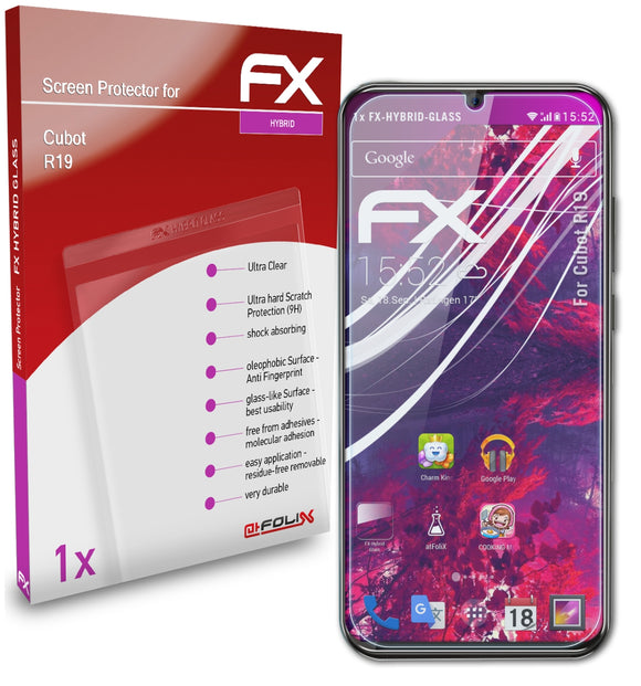 atFoliX FX-Hybrid-Glass Panzerglasfolie für Cubot R19