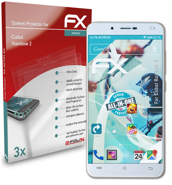 atFoliX FX-ActiFleX Displayschutzfolie für Cubot Rainbow 2