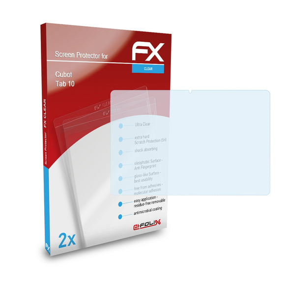 atFoliX FX-Clear Schutzfolie für Cubot Tab 10