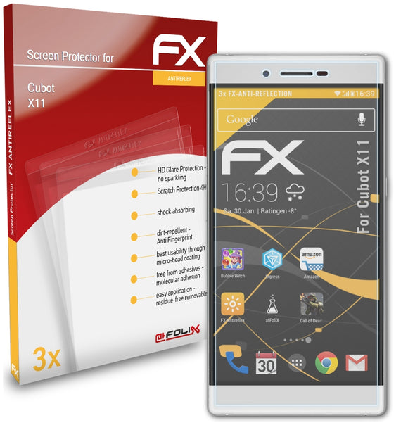 atFoliX FX-Antireflex Displayschutzfolie für Cubot X11