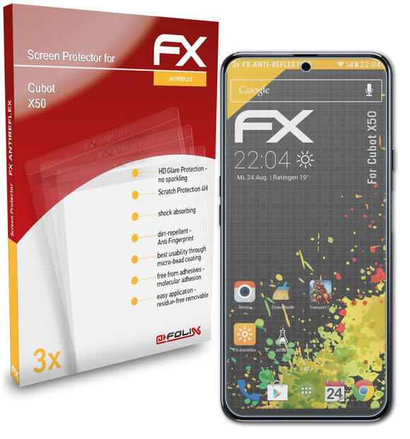 atFoliX FX-Antireflex Displayschutzfolie für Cubot X50